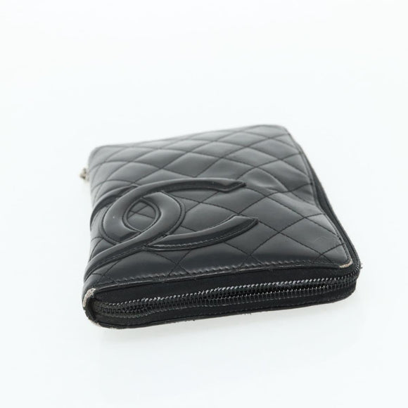 CHANEL Wallet Leather 4 Set Orange Pink black CC Auth bs35220