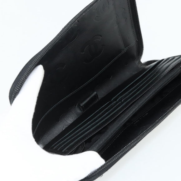 CHANEL Wallet Leather 4 Set Orange Pink black CC Auth bs35220