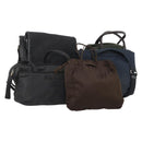 PRADA Shoulder Bag Nylon Leather 5 Set Black Navy Brown Auth bs35225-1