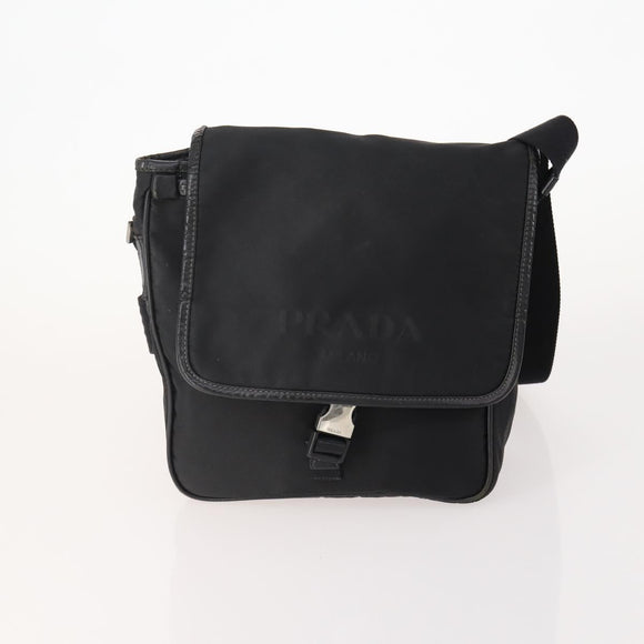 PRADA Shoulder Bag Nylon Leather 5 Set Black Navy Brown Auth bs35225