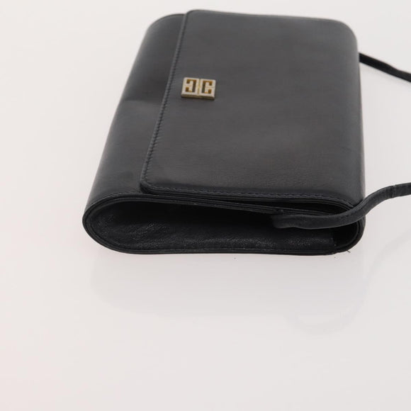 GIVENCHY Barry Shoulder Bag Leather 4 Set Black Gold Silver Auth bs35228