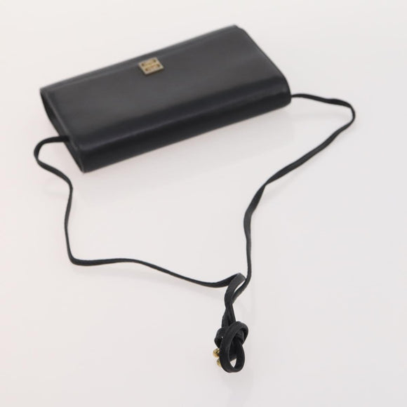 GIVENCHY Barry Shoulder Bag Leather 4 Set Black Gold Silver Auth bs35228
