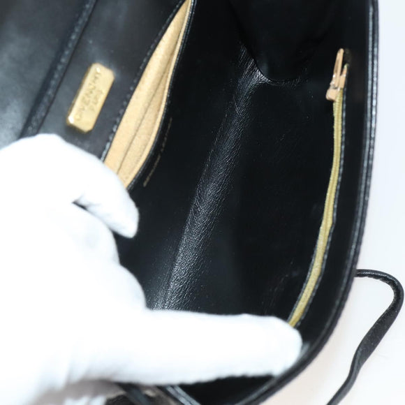 GIVENCHY Barry Shoulder Bag Leather 4 Set Black Gold Silver Auth bs35228
