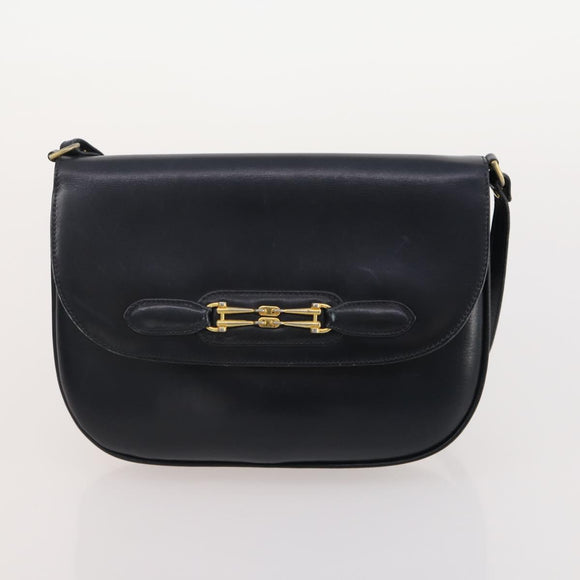 GIVENCHY Barry Shoulder Bag Leather 4 Set Black Gold Silver Auth bs35228