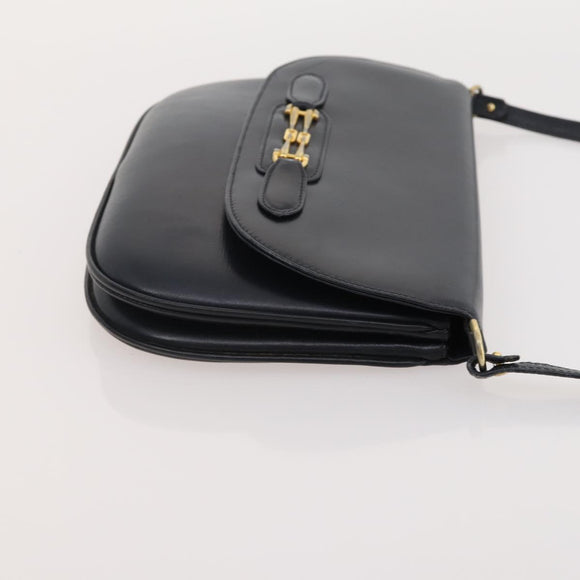 GIVENCHY Barry Shoulder Bag Leather 4 Set Black Gold Silver Auth bs35228