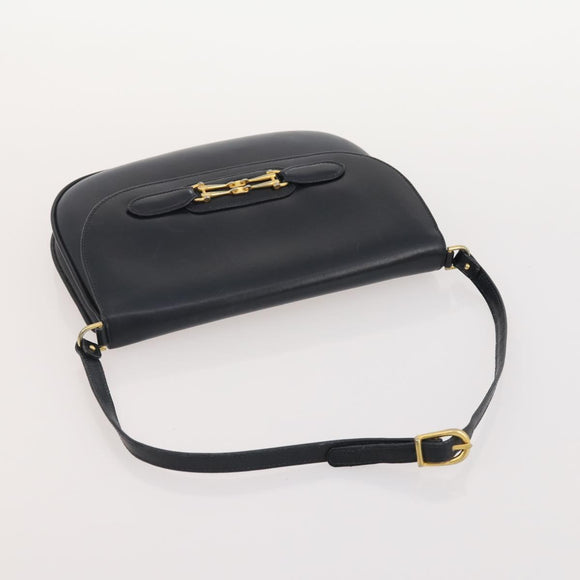 GIVENCHY Barry Shoulder Bag Leather 4 Set Black Gold Silver Auth bs35228