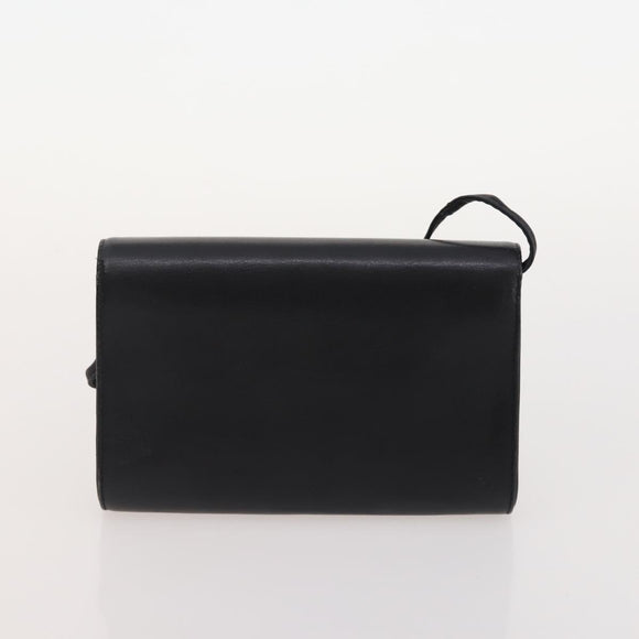 GIVENCHY Barry Shoulder Bag Leather 4 Set Black Gold Silver Auth bs35228