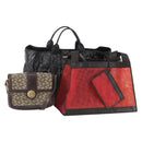 CHANEL Miu Miu C Sulky Bag Canvas Mesh Leather 2way 3 Set Auth bs35229-1