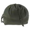 LOEWE Purse Shoulder Bag Leather Khaki Auth bs35230-1