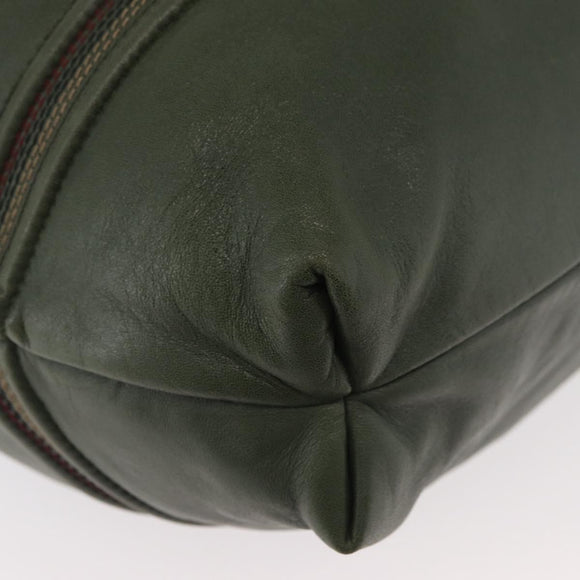 LOEWE Purse Shoulder Bag Leather Khaki Auth bs35230
