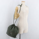LOEWE Purse Shoulder Bag Leather Khaki Auth bs35230-21