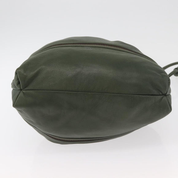 LOEWE Purse Shoulder Bag Leather Khaki Auth bs35230