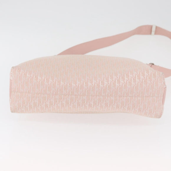 Christian Dior Trotter Canvas Shoulder Bag Pink Silver Auth bs35231