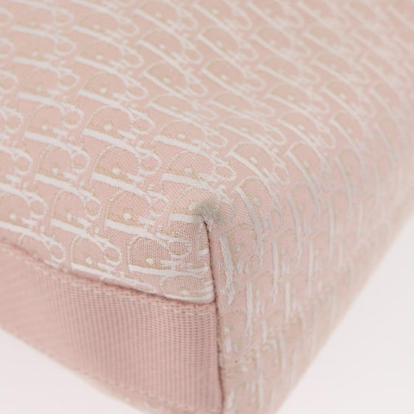 Christian Dior Trotter Canvas Shoulder Bag Pink Silver Auth bs35231