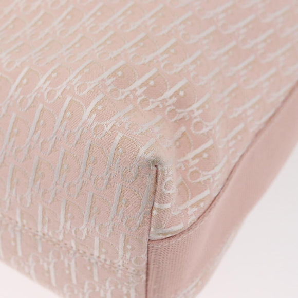 Christian Dior Trotter Canvas Shoulder Bag Pink Silver Auth bs35231