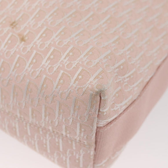 Christian Dior Trotter Canvas Shoulder Bag Pink Silver Auth bs35231