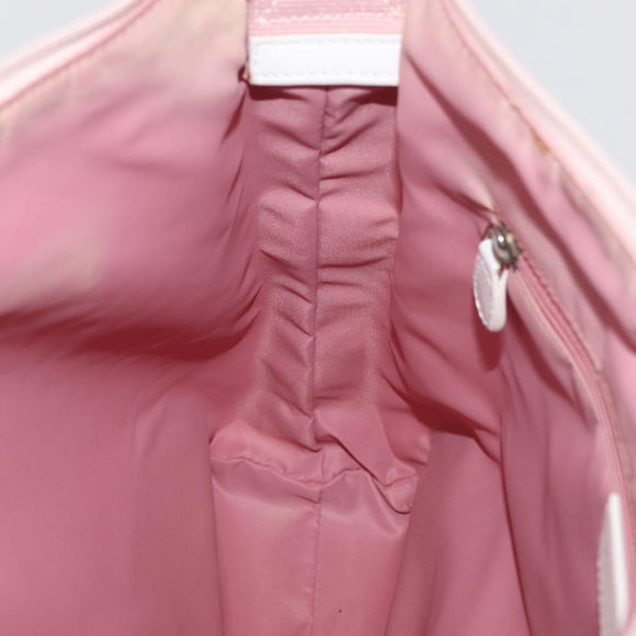 Christian Dior Trotter Canvas Shoulder Bag Pink Silver Auth bs35231