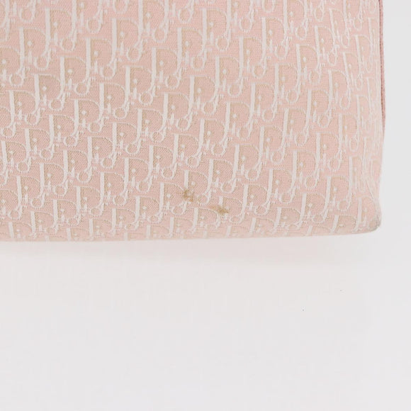 Christian Dior Trotter Canvas Shoulder Bag Pink Silver Auth bs35231