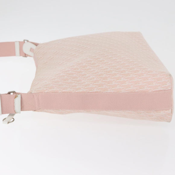 Christian Dior Trotter Canvas Shoulder Bag Pink Silver Auth bs35231