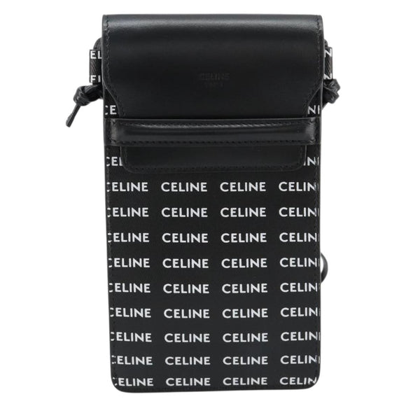 CELINE Shoulder Bag PVC Leather Black Auth bs35232A