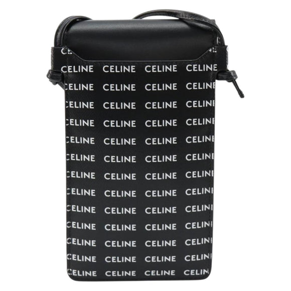 CELINE Shoulder Bag PVC Leather Black Auth bs35232A