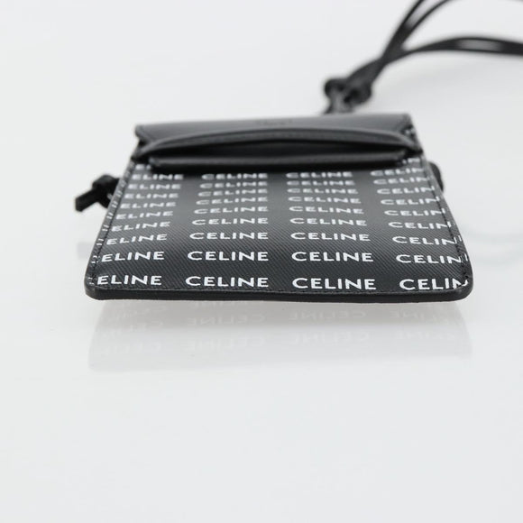 CELINE Shoulder Bag PVC Leather Black Auth bs35232A