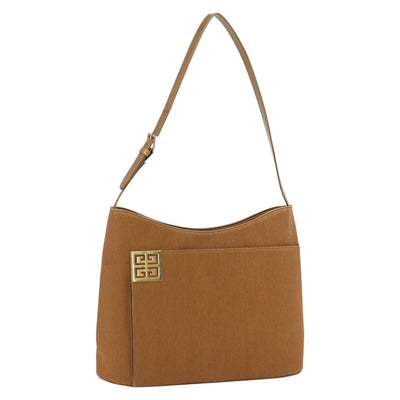 GIVENCHY Shoulder Bag Canvas Bronze Gold Auth bs35236