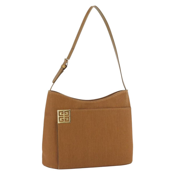 GIVENCHY Shoulder Bag Canvas Bronze Gold Auth bs35236