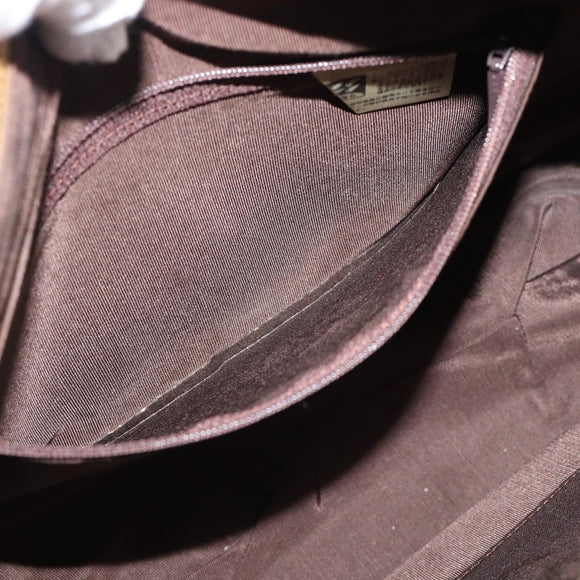 GIVENCHY Shoulder Bag Canvas Bronze Gold Auth bs35236