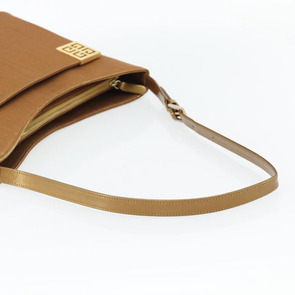 GIVENCHY Shoulder Bag Canvas Bronze Gold Auth bs35236