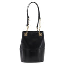 Salvatore Ferragamo Chain Tote Bag Patent leather Black Gold Auth bs35237-2