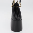 Salvatore Ferragamo Chain Tote Bag Patent leather Black Gold Auth bs35237-4