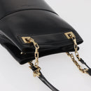 Salvatore Ferragamo Chain Tote Bag Patent leather Black Gold Auth bs35237-6