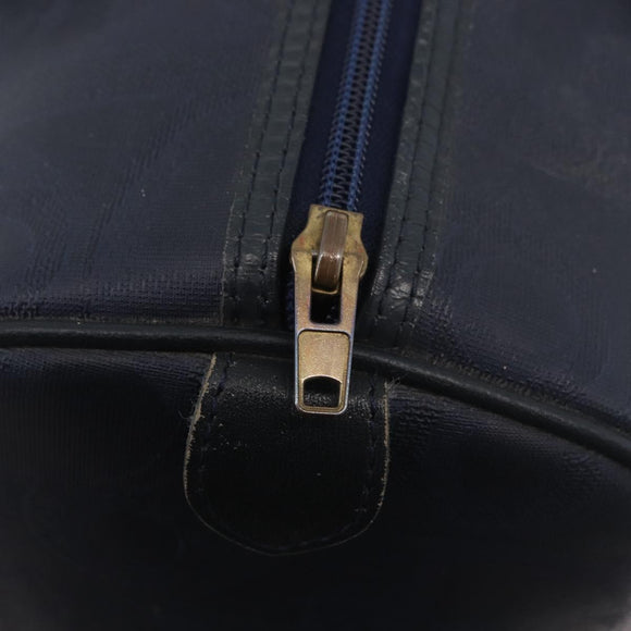 Christian Dior Trotter Canvas Hand Bag Navy Gold Auth bs35238