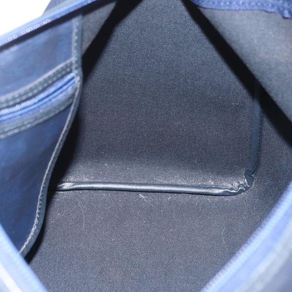 Christian Dior Trotter Canvas Hand Bag Navy Gold Auth bs35238
