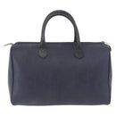 Christian Dior Trotter Canvas Hand Bag Navy Gold Auth bs35238-3