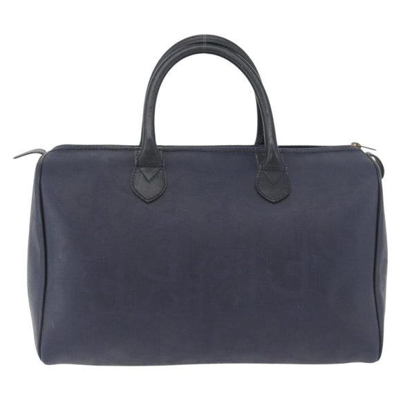 Christian Dior Trotter Canvas Hand Bag Navy Gold Auth bs35238