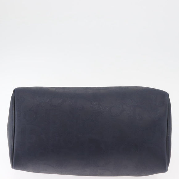 Christian Dior Trotter Canvas Hand Bag Navy Gold Auth bs35238