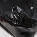 Salvatore Ferragamo Gancini Hand Bag Patent leather Dark Brown Auth bs35239-11