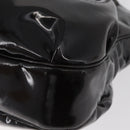 Salvatore Ferragamo Gancini Hand Bag Patent leather Dark Brown Auth bs35239-14