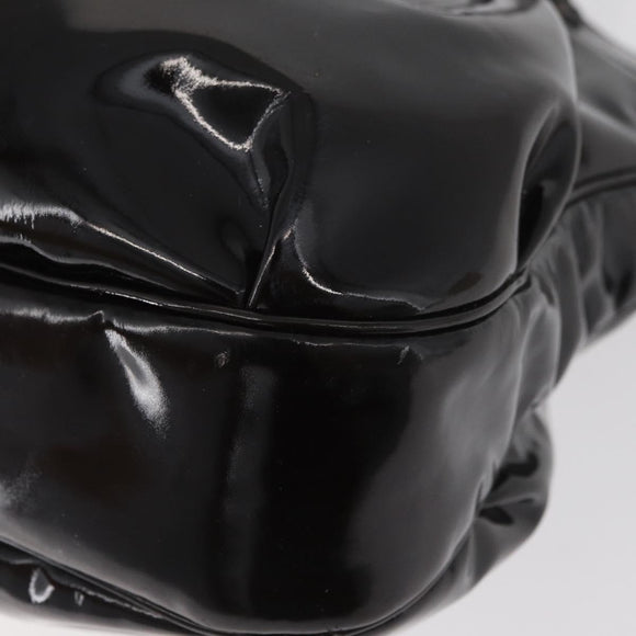 Salvatore Ferragamo Gancini Hand Bag Patent leather Dark Brown Auth bs35239