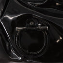 Salvatore Ferragamo Gancini Hand Bag Patent leather Dark Brown Auth bs35239-15
