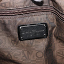Salvatore Ferragamo Gancini Hand Bag Patent leather Dark Brown Auth bs35239-16