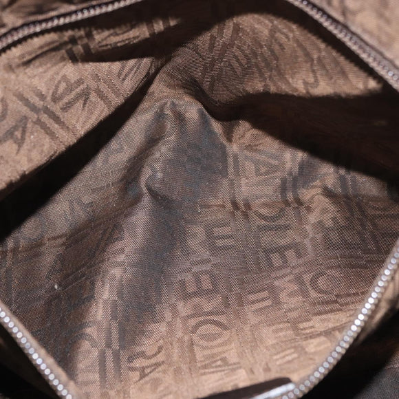 Salvatore Ferragamo Gancini Hand Bag Patent leather Dark Brown Auth bs35239