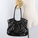 Salvatore Ferragamo Gancini Hand Bag Patent leather Dark Brown Auth bs35239-23