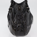 Salvatore Ferragamo Gancini Hand Bag Patent leather Dark Brown Auth bs35239-4