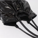 Salvatore Ferragamo Gancini Hand Bag Patent leather Dark Brown Auth bs35239-6