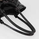 Salvatore Ferragamo Gancini Hand Bag Patent leather Dark Brown Auth bs35239-7