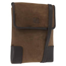 LOEWE Anagram Shoulder Bag Suede Brown Gold Auth bs35241-1