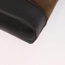 LOEWE Anagram Shoulder Bag Suede Brown Gold Auth bs35241-16